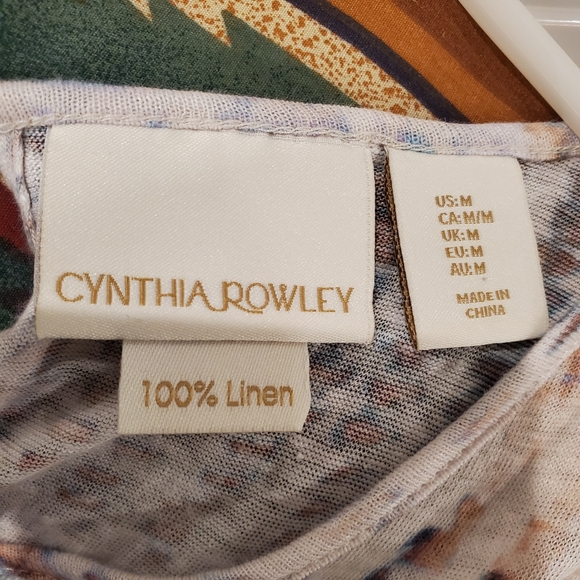 Cynthia Rowley Tie Dye 100% Linen Top - Picture 5 of 5